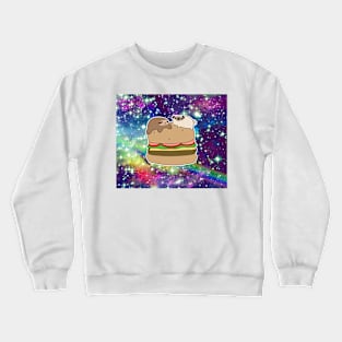 Sloth and Pug Burger Rainbow Space Crewneck Sweatshirt